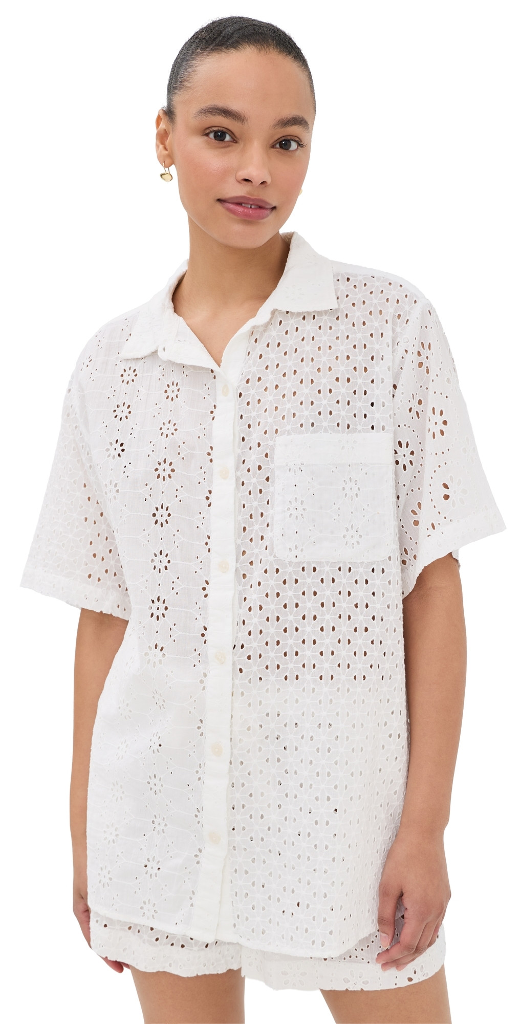 Polo Ralph Lauren Short Sleeve Shirt & Shorts Set White M | Shopbop