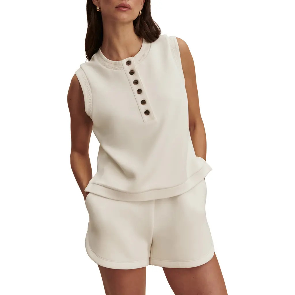 Varley Marla Button Placket Tank in Pristine at Nordstrom, Size Medium | Nordstrom