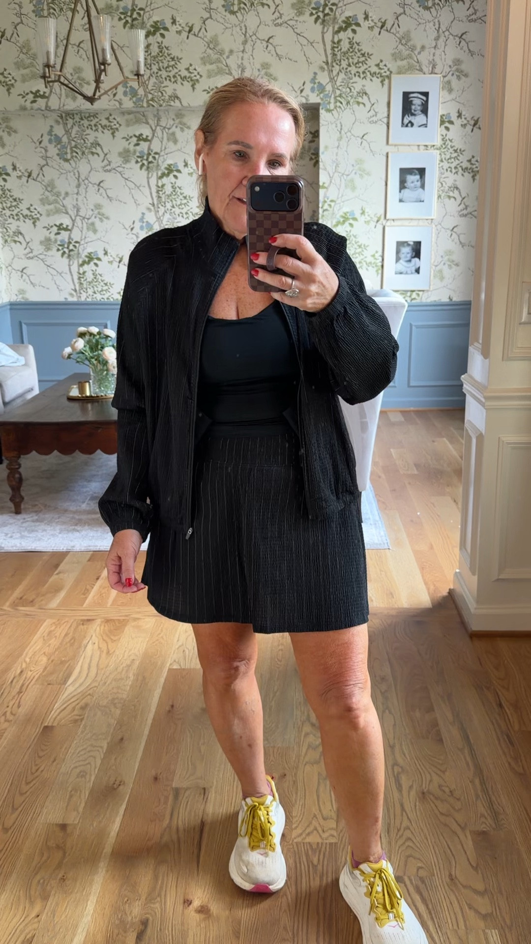 Ran in this skort and tank then added the jacket for the ac. Great set from spanx 

Skort I size up 
Jacket and tank medium true to size

#LTKOver40 #LTKSaleAlert #LTKActive
