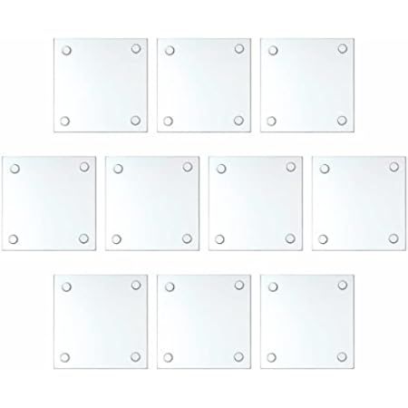 YOUEON Set of 6 Glass Drink Coaster Set, 3.5"x3.5" Crystal Clear Square Tabletop Protection Mat, Dec | Amazon (US)