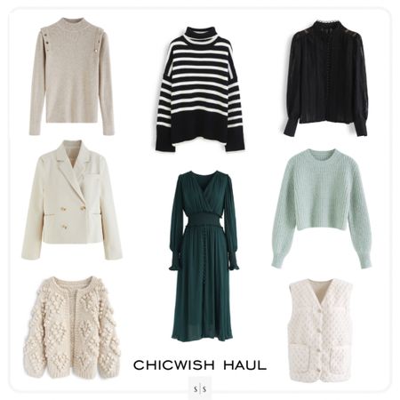 Chicwish haul: catch the full try on on IG or TT | sweaterseason #croppedblazer #furvest #stripedsweater 

#LTKstyletip