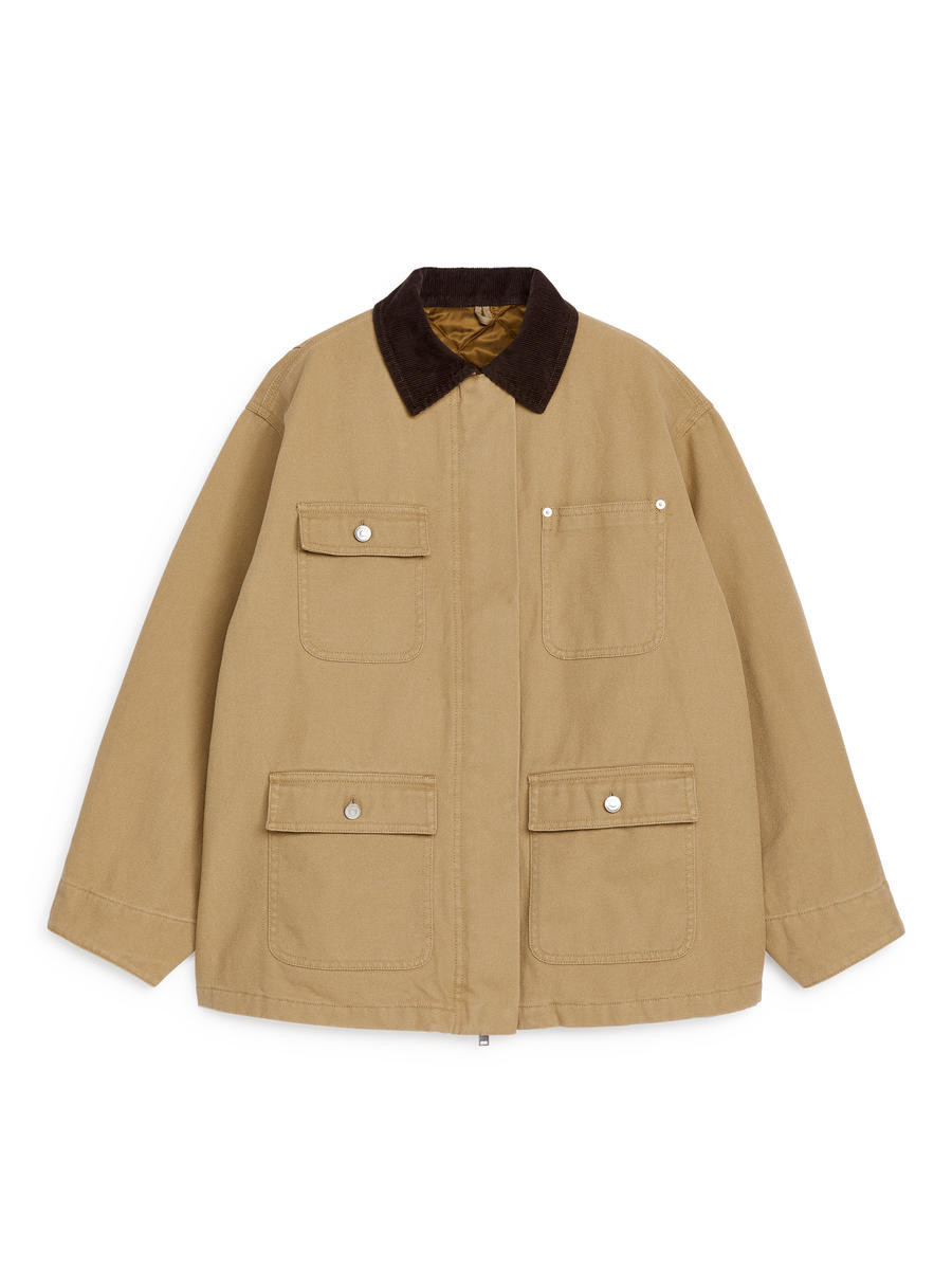 Gefütterte Canvasjacke - Beige | ARKET (EU)