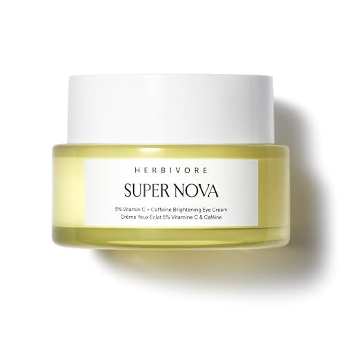 HERBIVORE Super Nova Eye Cream – 5% THD Vitamin C & Caffeine, Reduces Dark Circles & Puffiness, Brightens Eyes, Plant-based, Vegan, Cruelty-free, 15mL / 0.5 oz | Amazon (US)