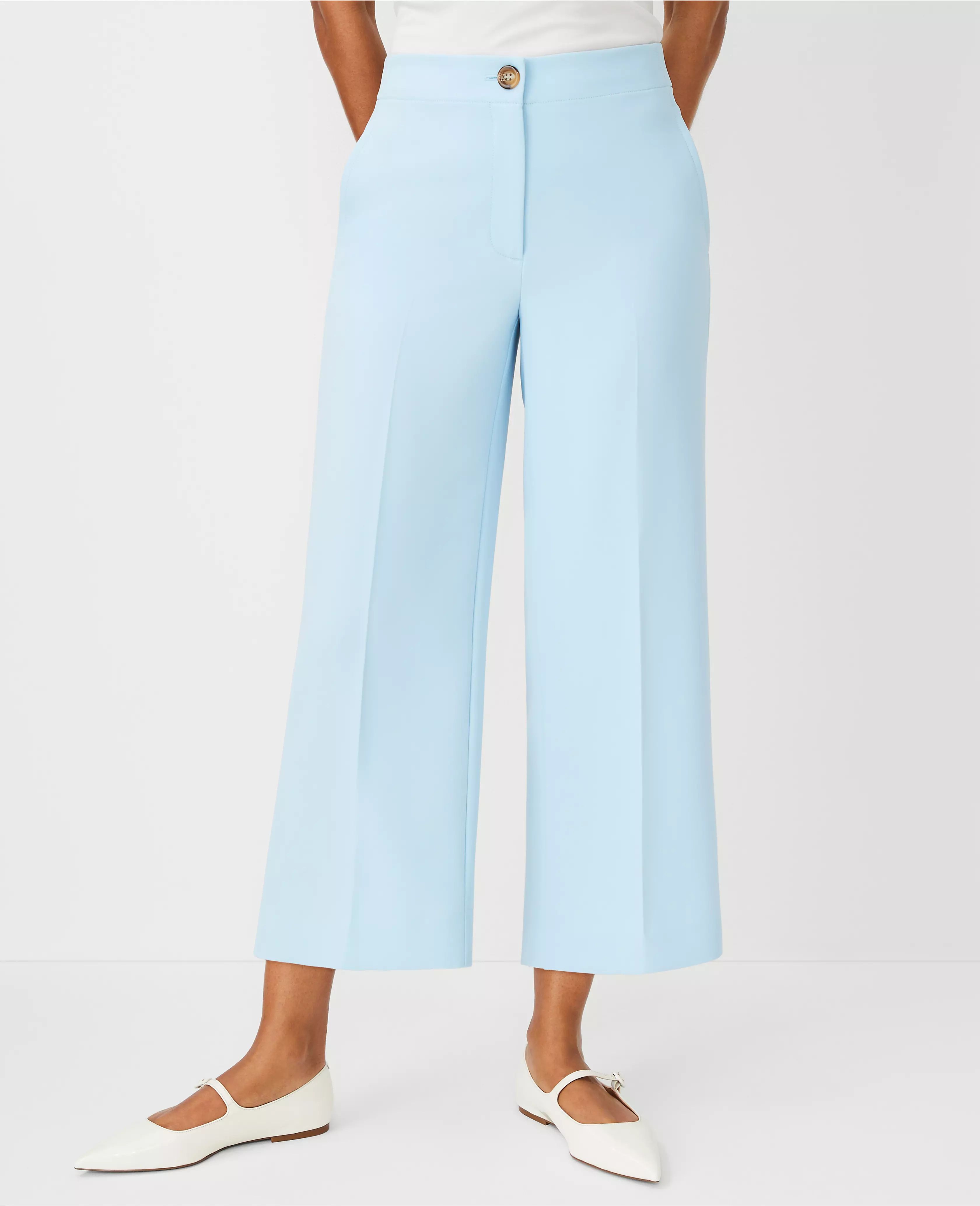 The Kate Wide Leg Crop Pant in Crepe - Curvy Fit | Ann Taylor (US)
