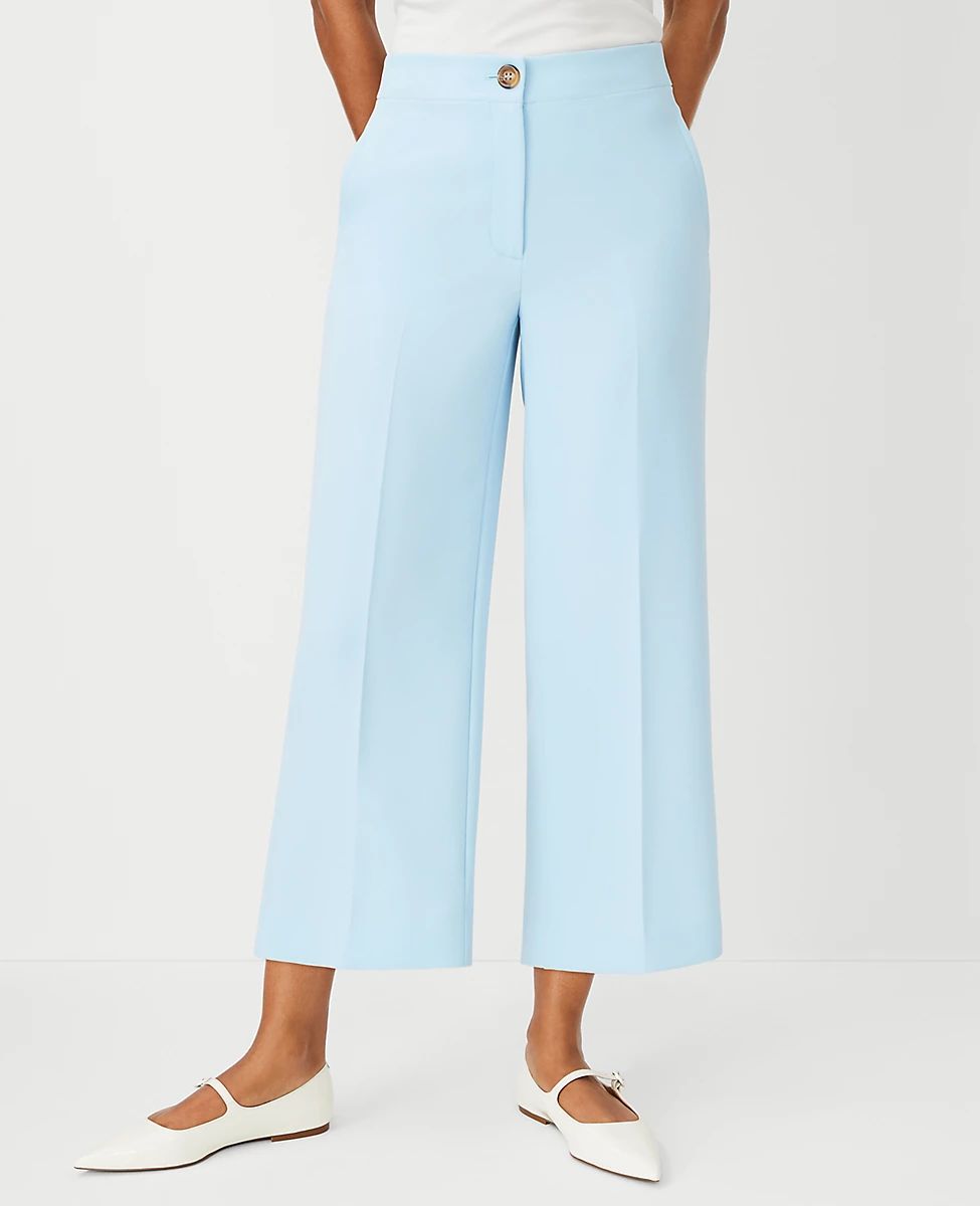 The Kate Wide Leg Crop Pant in Crepe - Curvy Fit | Ann Taylor (US)