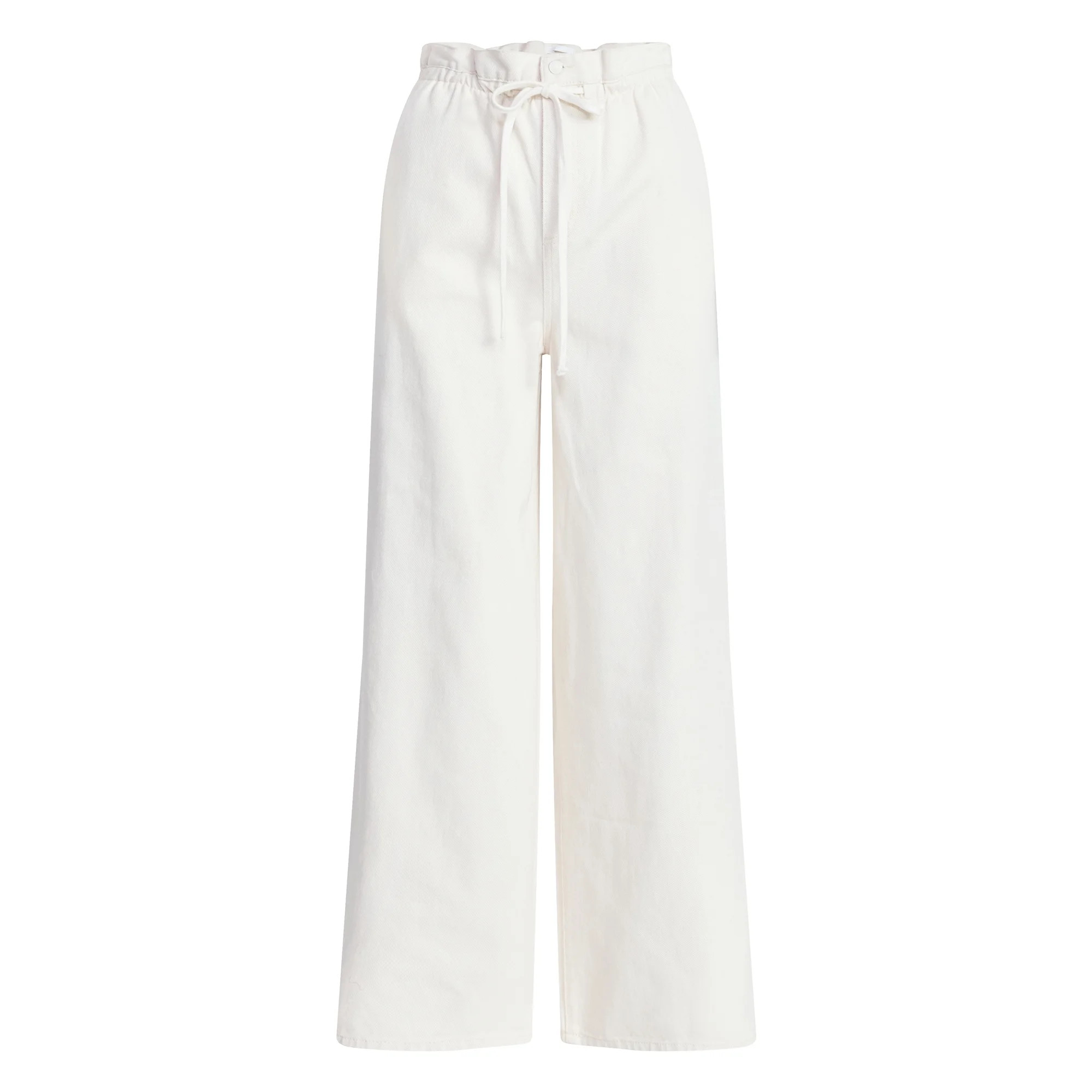 Scoop Women's Paperbag Waist Wide Leg Cotton Pants, Regular, Short and Long Inseams,  Sizes XS-XX... | Walmart (US)