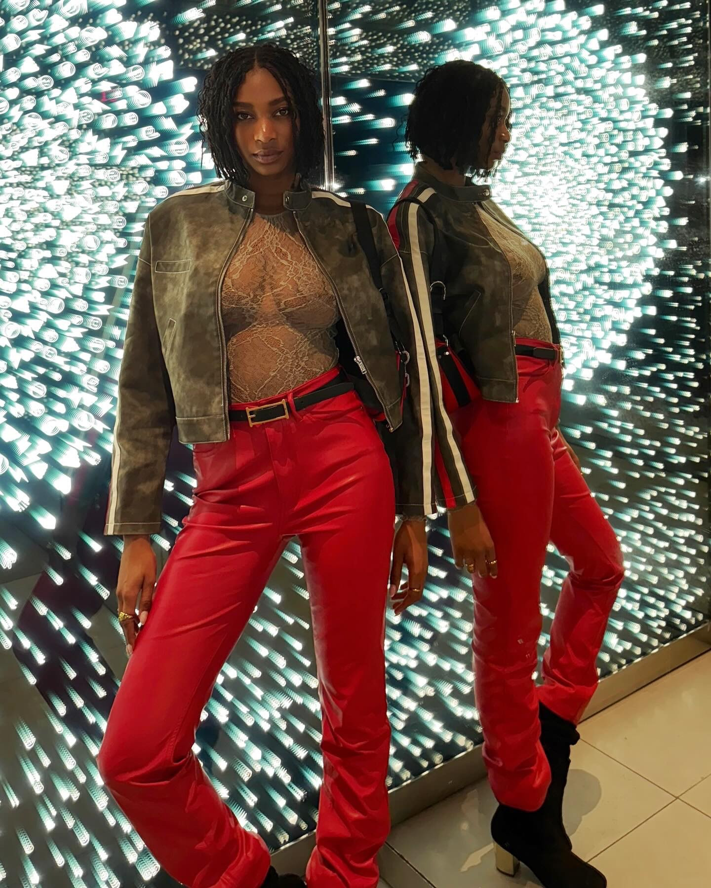 wearing heels as a tall woman because why be 6'1 when i can be 6'5 . Too hot to handle when I put dat shit on🌶️