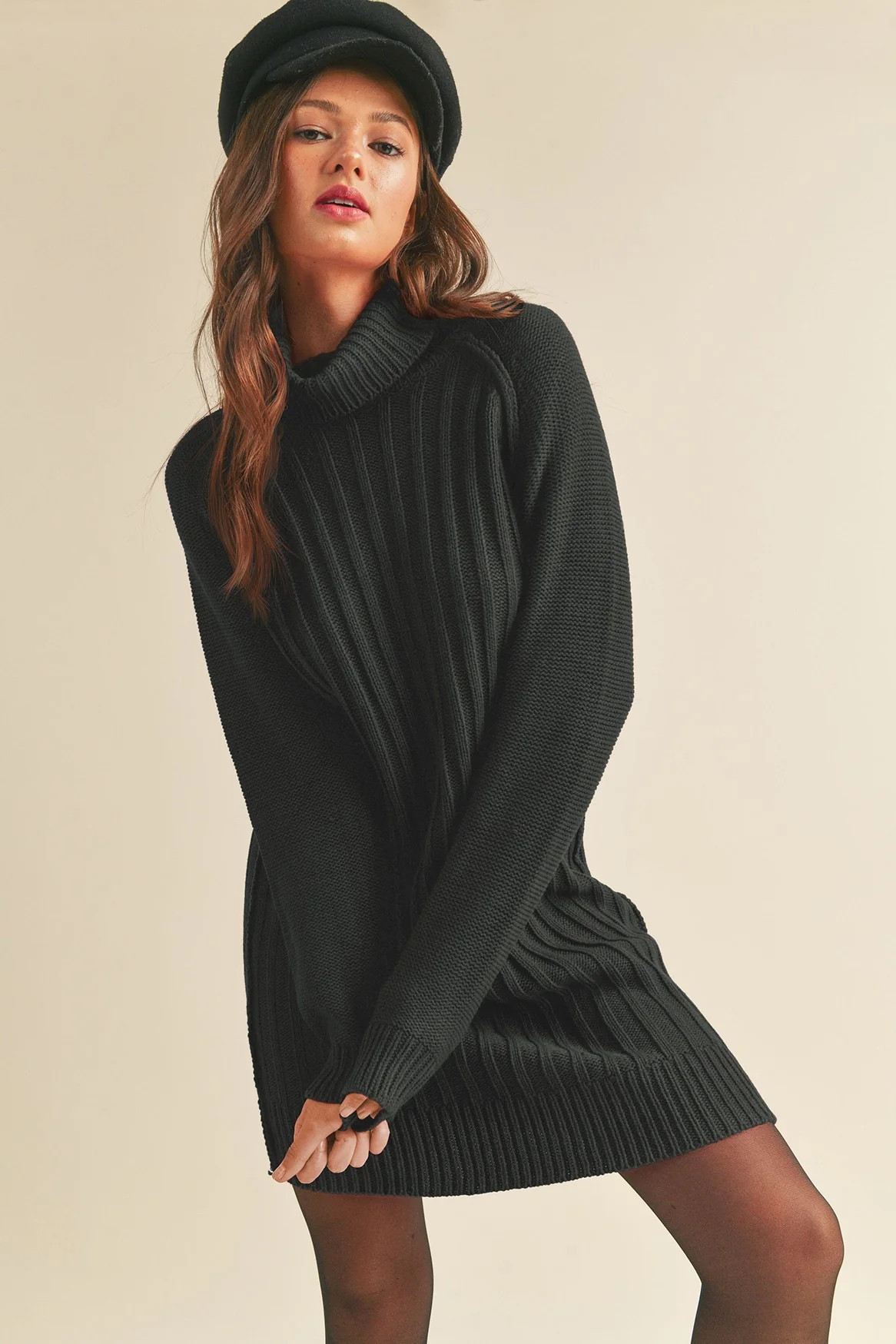 Black Turtleneck Sweater Dress | PinkBlush Maternity
