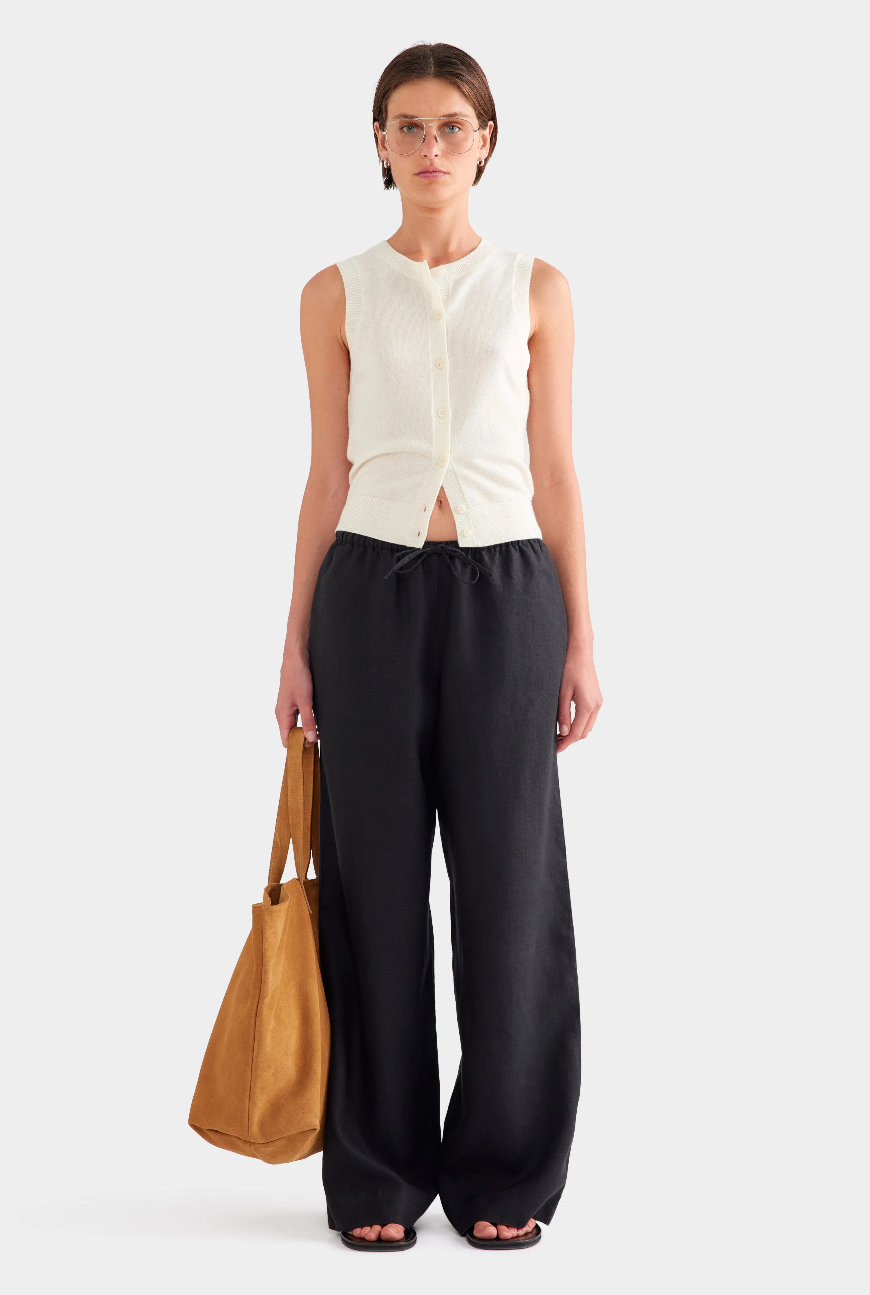 Womens Wide Leg Pant in Black | Venroy | Venroy AU