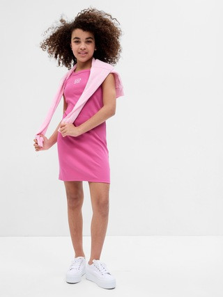 Gap × Barbie™ Kids Arch Logo Rib Tank Dress | Gap (US)
