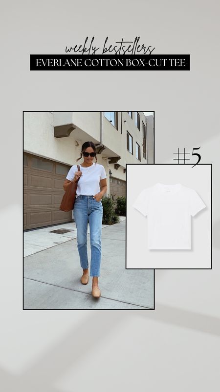 #5 bestseller - everlane box cut tee 

• this tee has been a staple piece in my wardrobe for years! 
• it’s a bit of a cropped length, so I’d recommend wearing it with high waisted jeans 

#LTKfindsunder100 #LTKstyletip