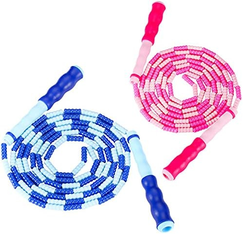 Zocy 2 Pack Jump Rope for Fitness Exercise Equipment, Tangle-Free Rope Skipping with Soft Beaded Seg | Amazon (US)