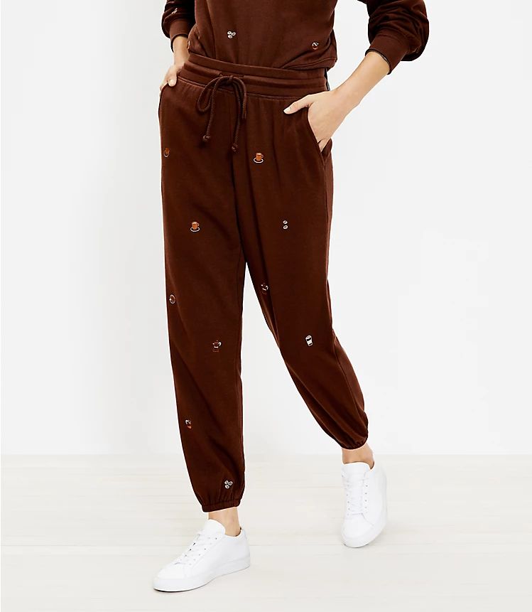 Lou & Grey Coffee Cozy Cotton Terry Sweatpants | LOFT | LOFT