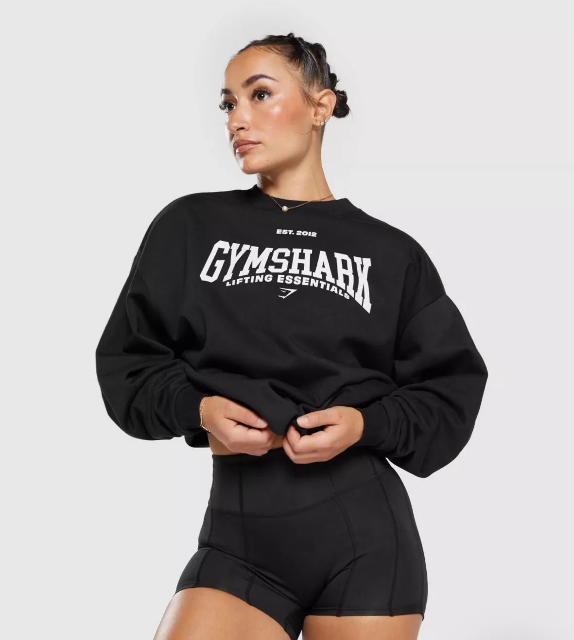 Gymshark Lifting Essentials Graphic Oversized Sweatshirt - Light