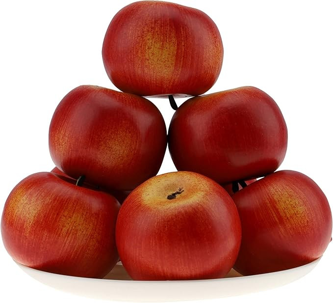 Gresorth 6pcs High Grade Fake Red Apple Decoration Artificial Realistic Fruit Simulation for Home... | Amazon (US)
