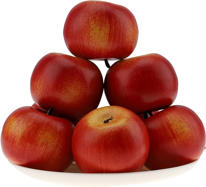 Gresorth 6pcs High Grade Fake Red Apple Decoration Artificial Realistic Fruit Simulation for Home... | Amazon (US)