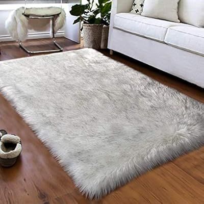 Softlife Faux Fur Sheepskin Area Rugs Shaggy Wool Carpet for Girls Room Bedroom Living Room Home ... | Amazon (US)