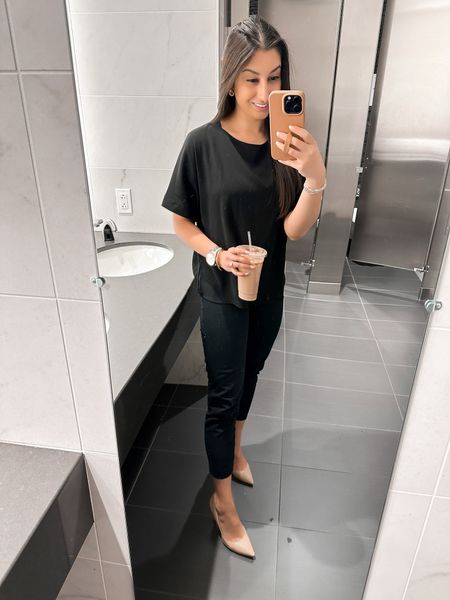 Easy work OOTD 🖤✨ this Jersey crepe top is such a work wardrobe staple! It comes in a cropped version now which is soo cute for both skinny pants and trousers for work. Love the material and it has kept up for many years!!



Work blouse, work top, office wear, office top, work capsule wardrobe, work basic,  petite work look, work outfit, work look, work outfit inspo, adidas samba outfit, sambas, petite work pants, petite trousers, amazon finds, amazon jewelry

#LTKfindsunder50 #LTKworkwear