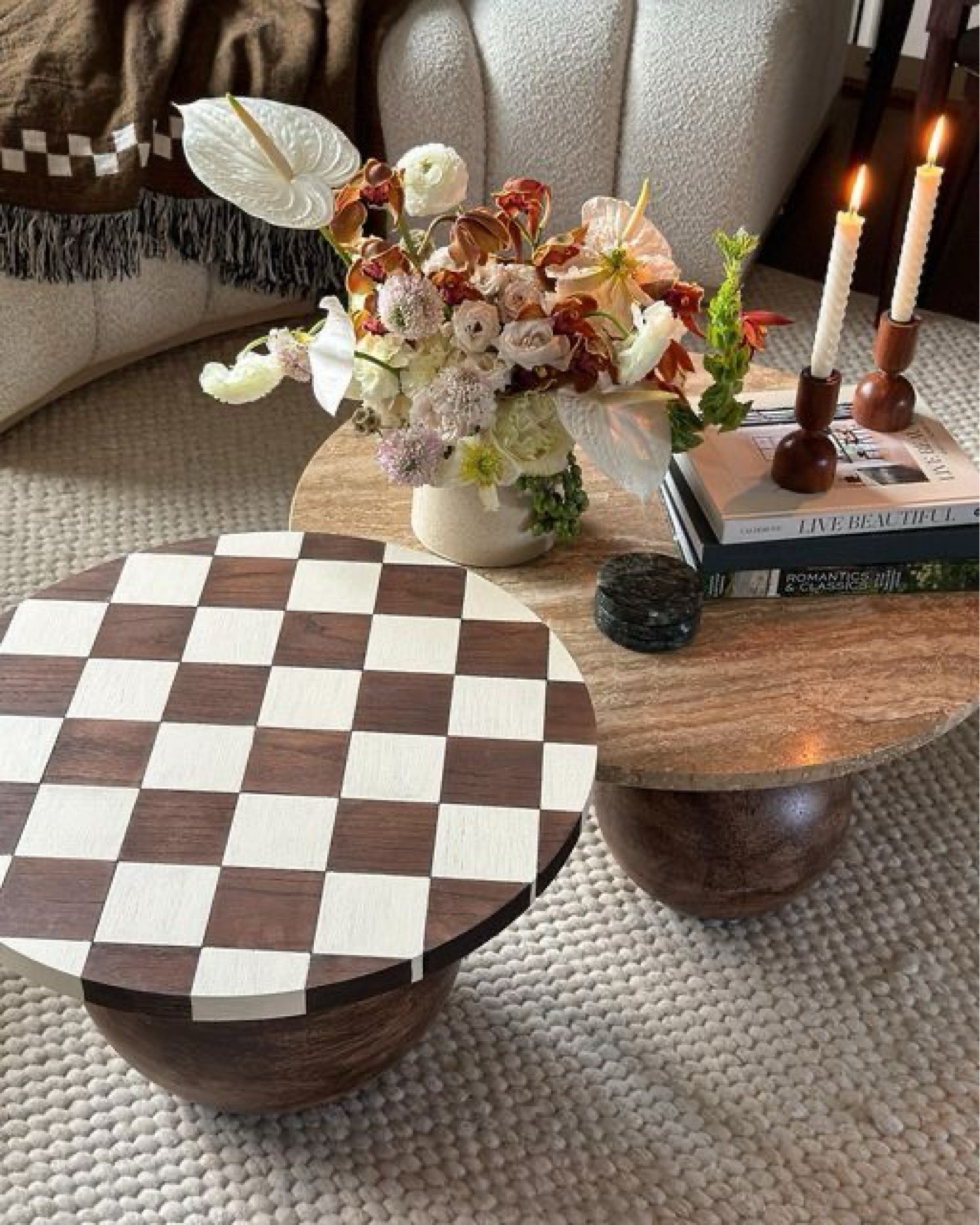 Love this checkered wood side table 🤎🏁

It was handmade diy, but click to shop similar products👇🏼

#checkeredwood #checkeredtable #sidetable #coffeetable #uniquecoffeetable #ltklivingroom #ltkden #livingspace #ltklivingspace #livingroom #den 

#LTKSeasonal #LTKHome