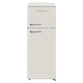 7.5 cu. ft. Mini Fridge in Cream with Rounded Corners and Top Freezer | The Home Depot