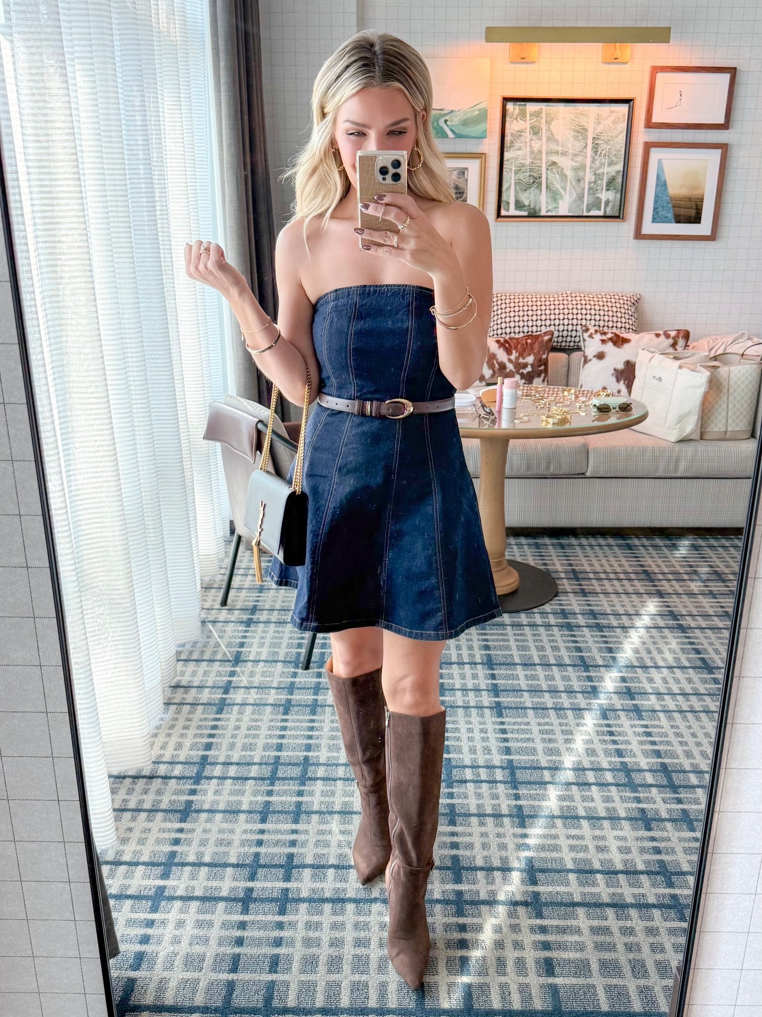 Cute denim dress outfit for LTK Con! Wearing a size small!

#LTKStyleTip #LTKSaleAlert #LTKCon