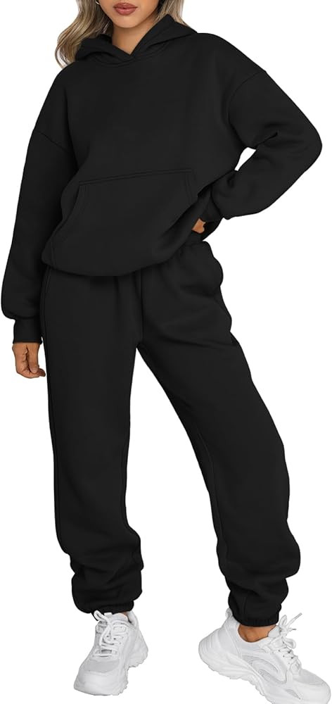 Trendy Queen Sweatsuits Women 2 Piece Outfit Two Piece Lounge Sets Hoodies and Sweatpants Fall Fa... | Amazon (US)