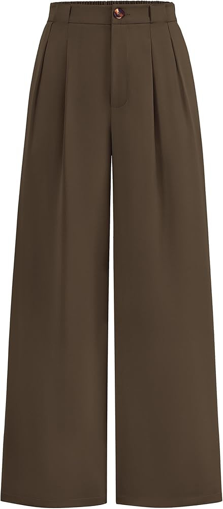 KIRUNDO Wide Leg Dress Pants for Women High Waisted Office Work Trousers Business Casual Slacks B... | Amazon (US)