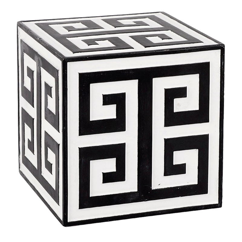 Providence Black & White Greek Key Table Decor, 4" | At Home