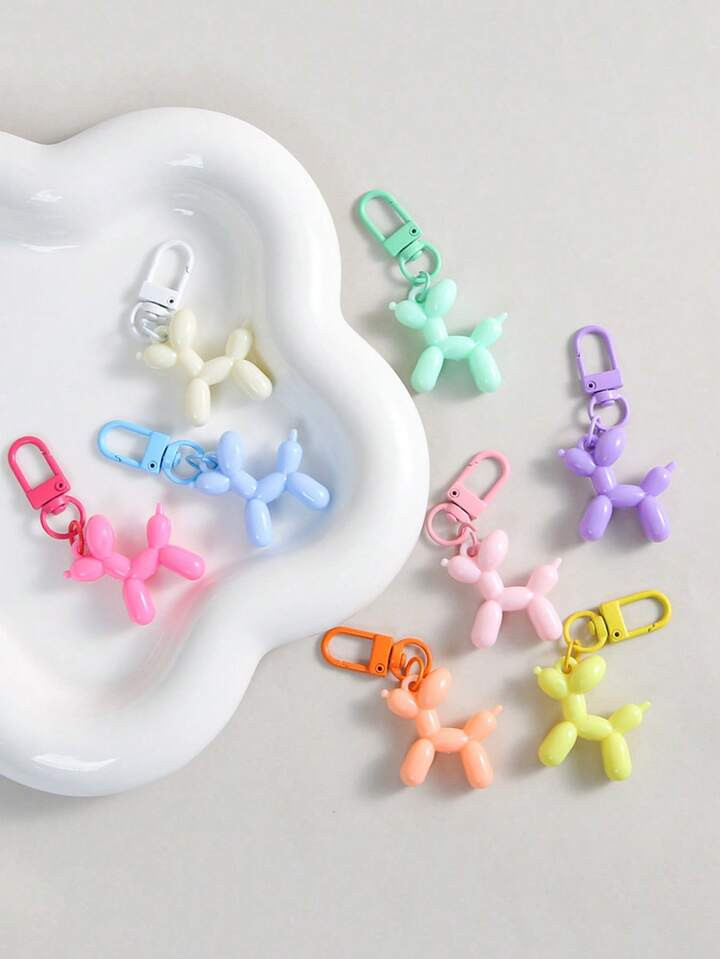 5/3/2/1pc Colorful Mini Balloon Dog Keychains,Stainless Steel & Plastic, Cartoon Animal Theme, Ca... | SHEIN
