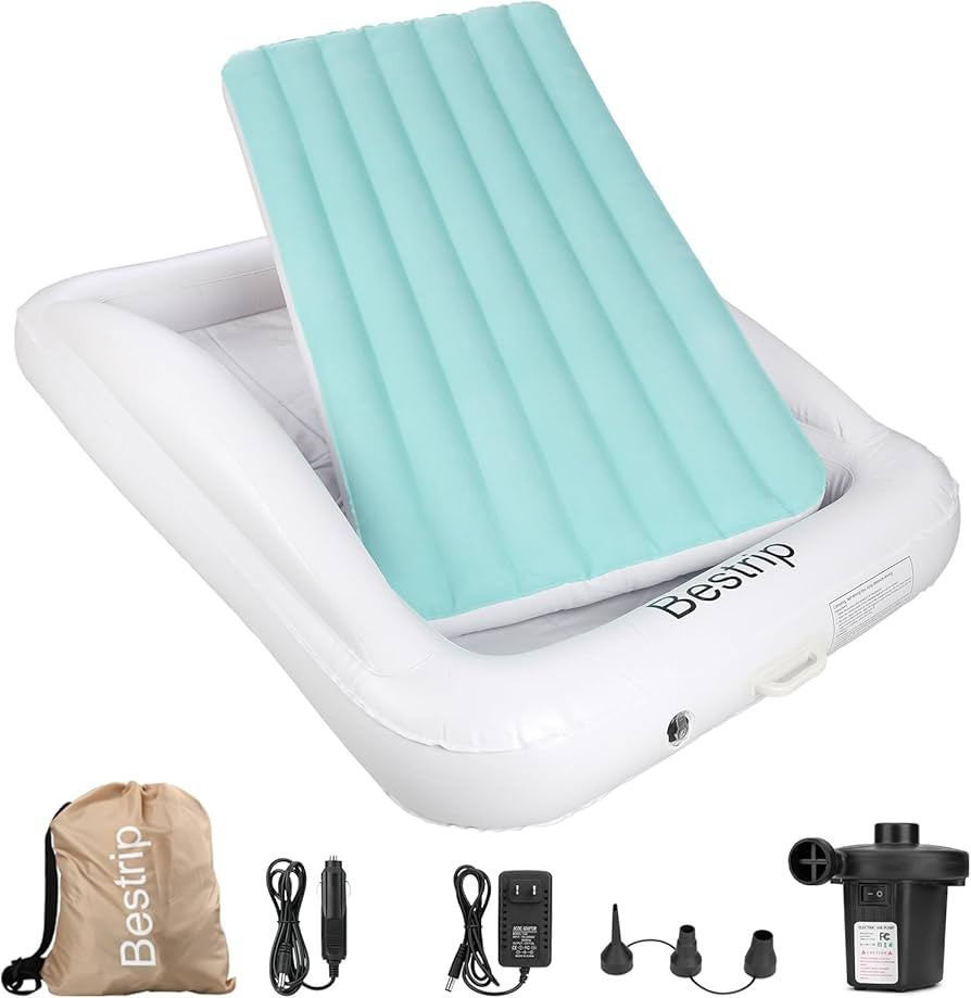 Bestrip Inflatable Toddler Travel Bed, Portable Kids Air Mattress with Electric Air Pump Toddler ... | Amazon (US)