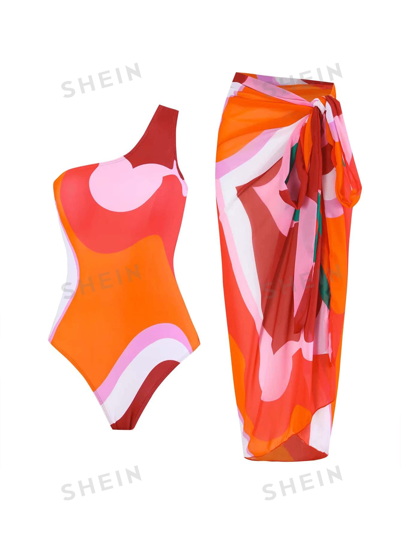 2023 New Style Women's Contrast Color European And American Vintage Swimwear Conservative One-Pie... | SHEIN