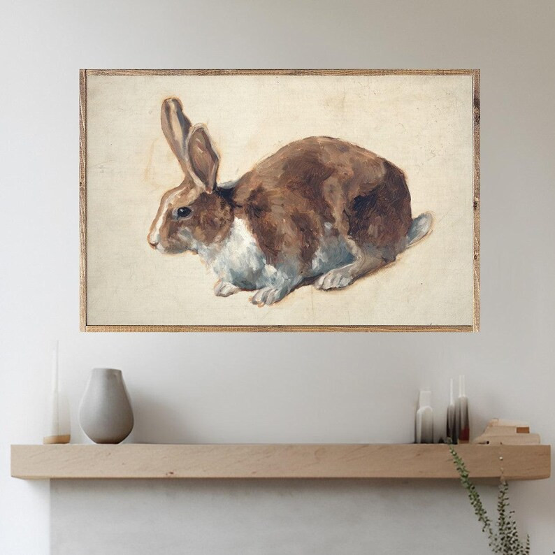 Rabbit Canvas Printed Sign - Etsy | Etsy (US)