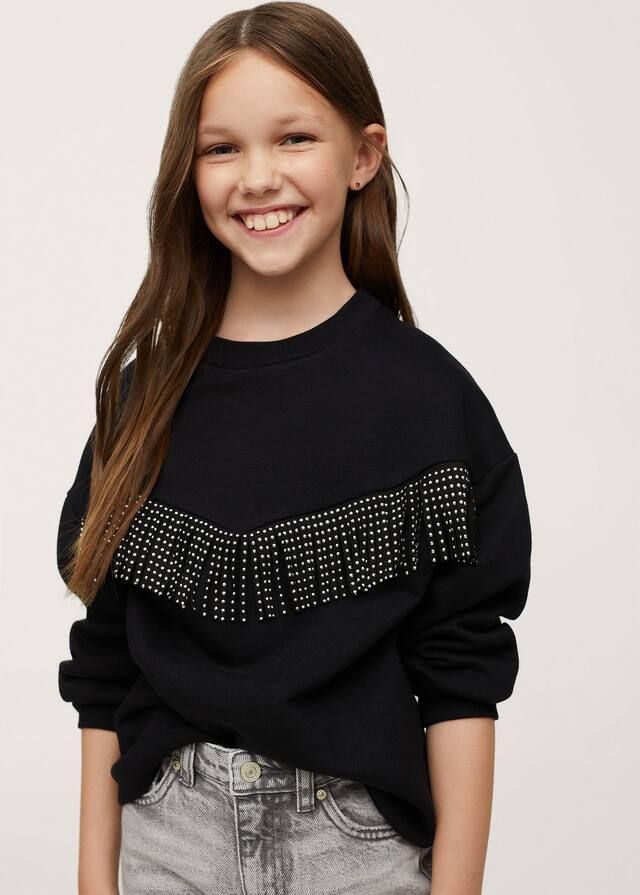 Fringed strass sweatshirt | MANGO (US)