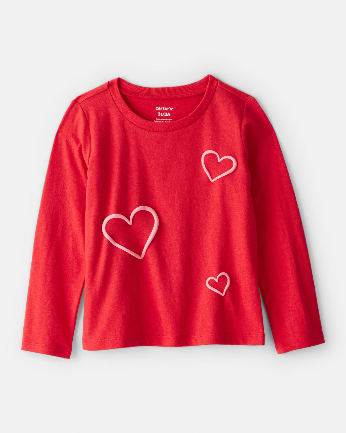 Toddler Girl Valentine Heart Long-Sleeve Graphic Tee - Red | Carter's Inc