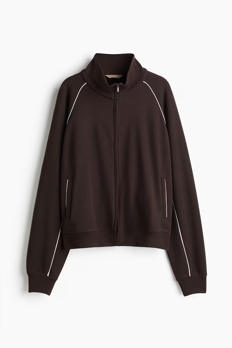 H & M - Scuba Track Jacket - Brown | H&M (US + CA)
