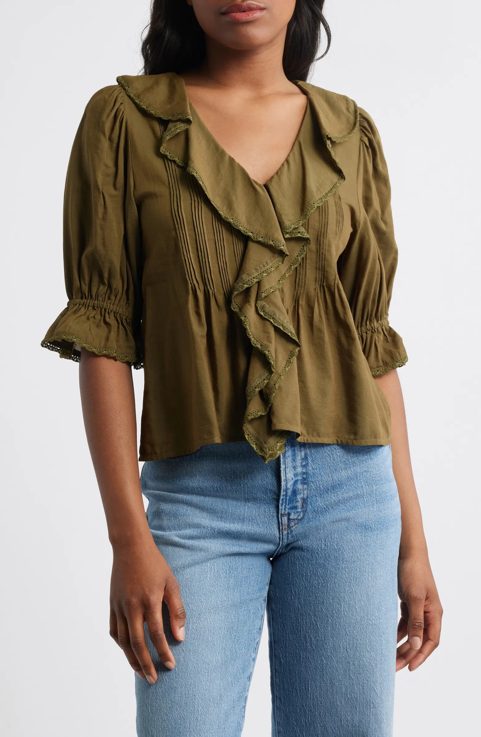 Ruffled Puff-Sleeve Top | Nordstrom