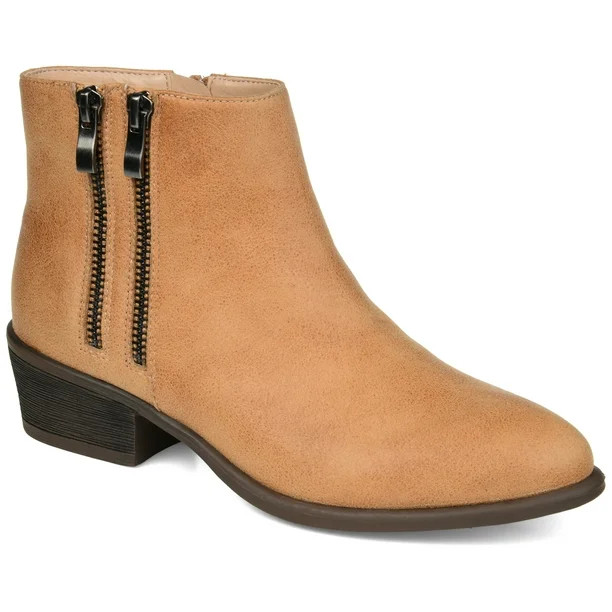 Brinley Co. Womens Double Zipper Classic Bootie - Walmart.com | Walmart (US)