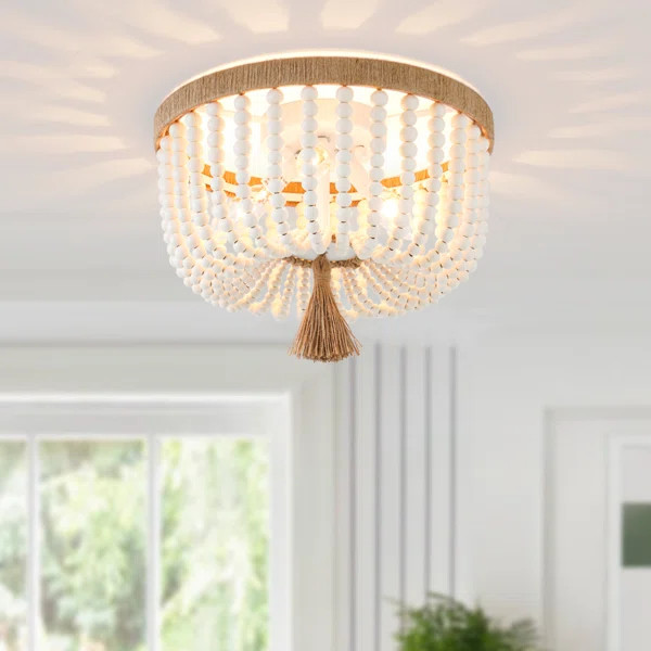 Diomede Solid Wood Flush Mount Lighting | Wayfair North America