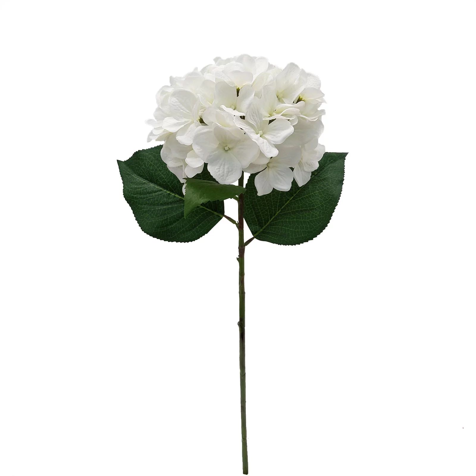 Mainstays Indoor Artificial Hydrangea Flower Stem, White Color, Assembled Height 24" | Walmart (US)