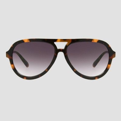 Women's Tortoise Shell Print Plastic Aviator Sunglasses - Universal Thread™ Brown | Target