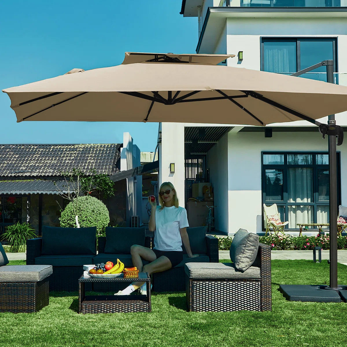 Pulk Square Cantilever Umbrella with Cover | Wayfair North America