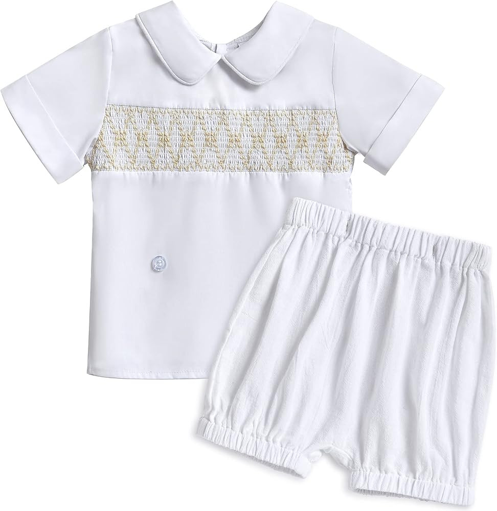 Booulfi Baby Boy Toddler Summer Clothes Wedding Birthday Outfits Suit for Boys T-Shirt and Shorts... | Amazon (US)
