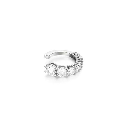 Dainty Crystal Ear Cuff Clip on Earrings Multi-layer Non Piercing Trendy Rhinestone Hoop Earring for Women Fashion Jewelry-Silver 1 | Amazon (US)