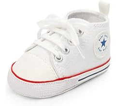 KIDSUN Unisex Baby Boy Girl Canvas Sneaker Soft Sole Infant Lace up Newborn Ankle Toddler First W... | Amazon (US)
