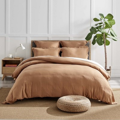 French Flax Washed Linen Sandstone Duvet - One Full/Queen Duvet Cover - Levtex Home | Target