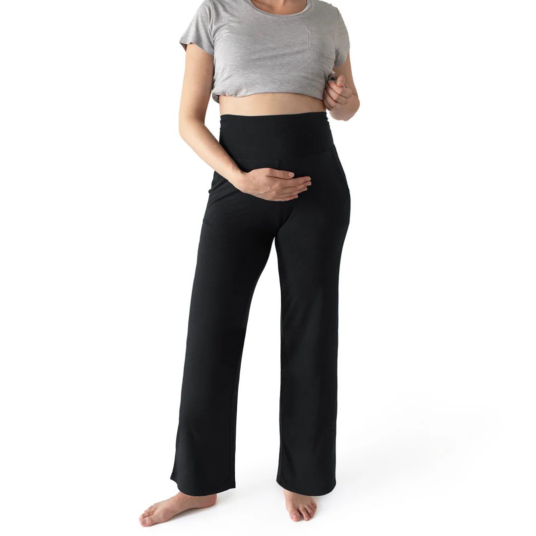 Bamboo Maternity & Postpartum Lounge Pants | Long - Black | Kindred Bravely