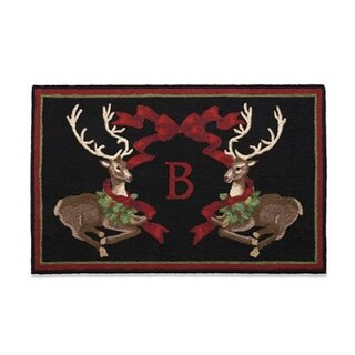 Joyful Reindeer Monogrammed Door Mat | Frontgate | Frontgate