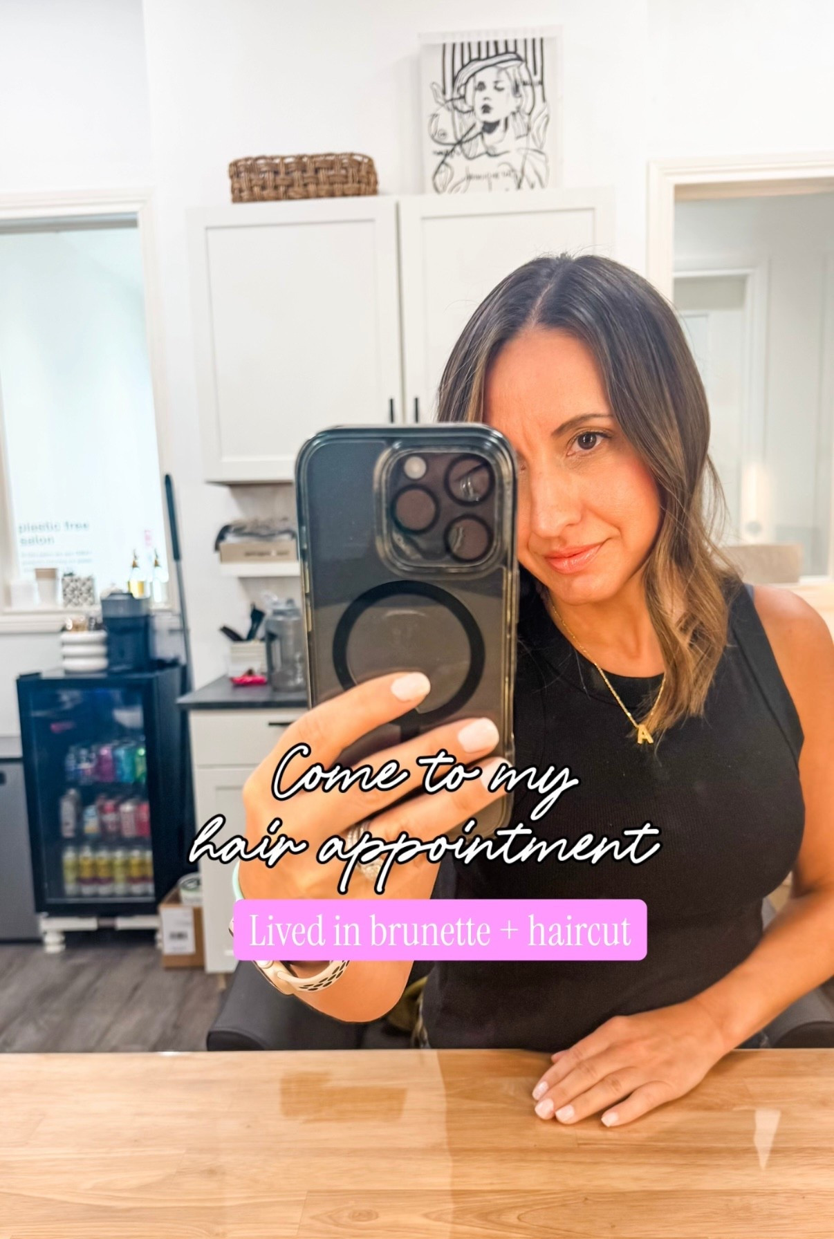 Hair Appt. Days are the absolute best. I wore a comfy ta k top, necklace, and brought my kindle to read while I was processing  

#LTKPetite #LTKdayinmylife #LTKOver40