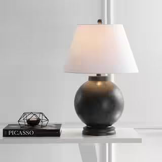 Sophie 26 in. Dark Gray Resin LED Table Lamp | The Home Depot