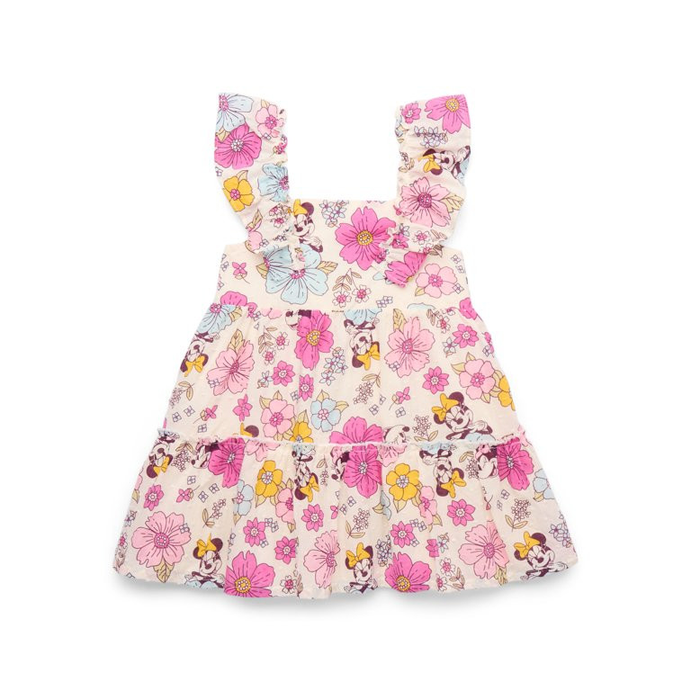 Disney Baby and Toddler Girls Minnie Mouse Cotton Woven Dress, Sizes 0/3M-5T | Walmart (US)